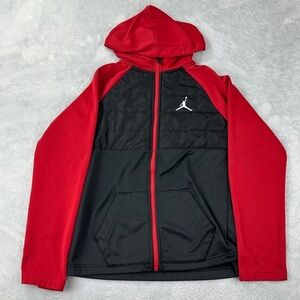 Jordan Air Hoodie Black and Red Youth Size Medium